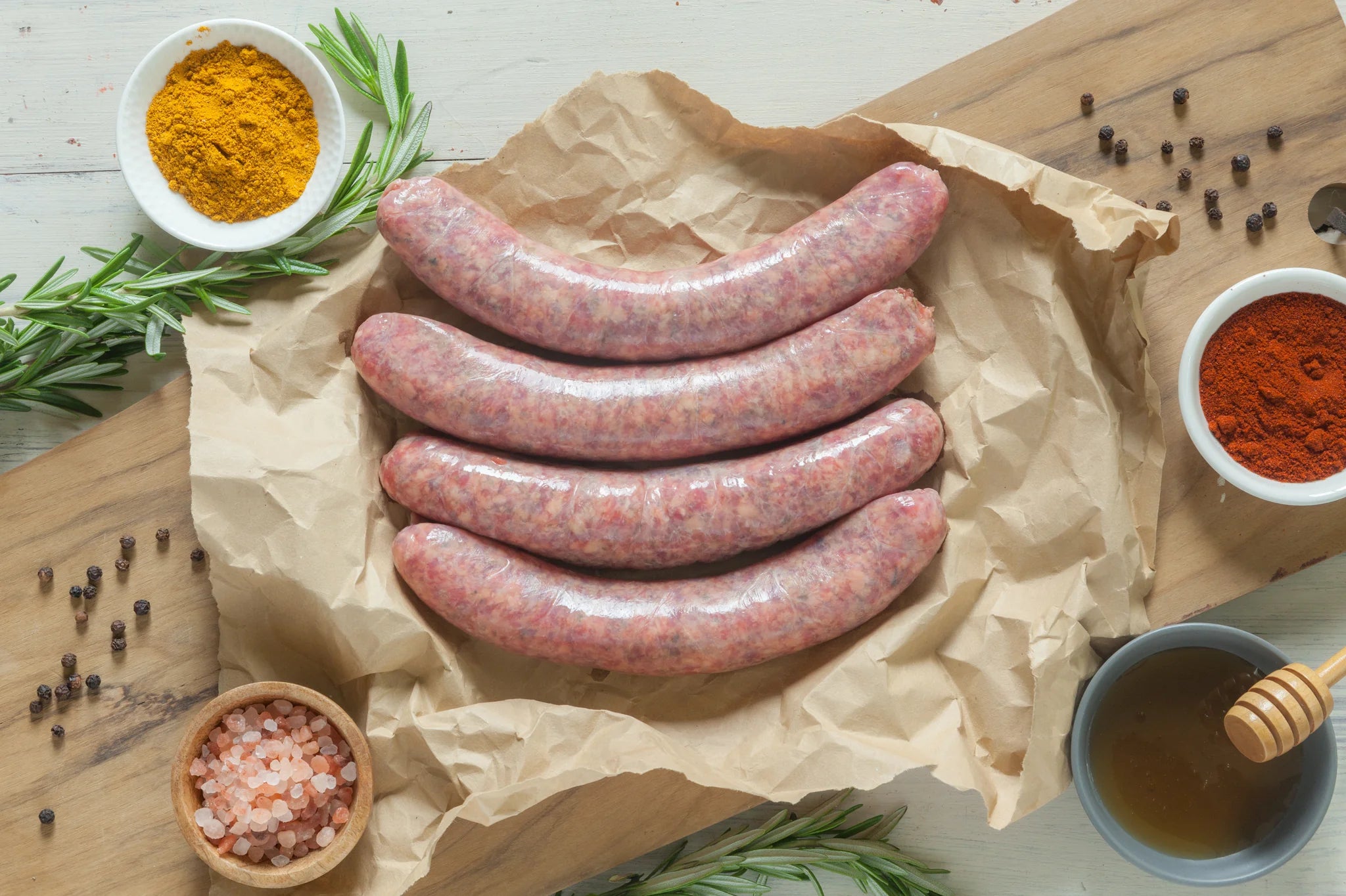 Cherry Tree Organics 450g Beef, Honey & Rosemary Sausages