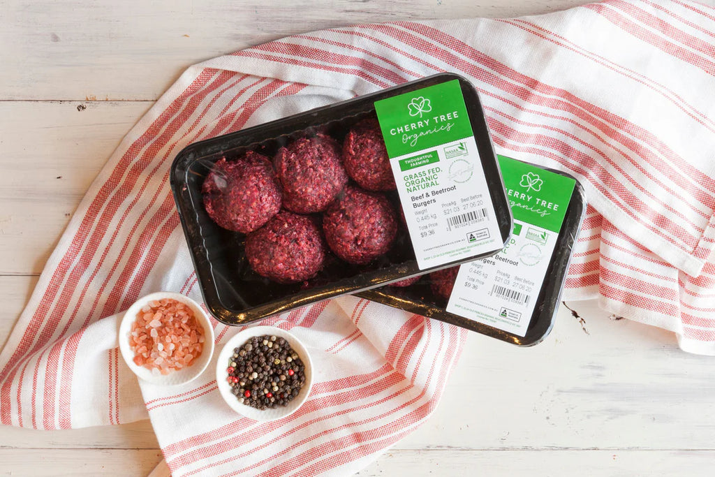 Cherry Tree Organics 500g Beef & Beetroot Burgers